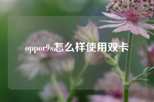 oppor9s怎么样使用双卡